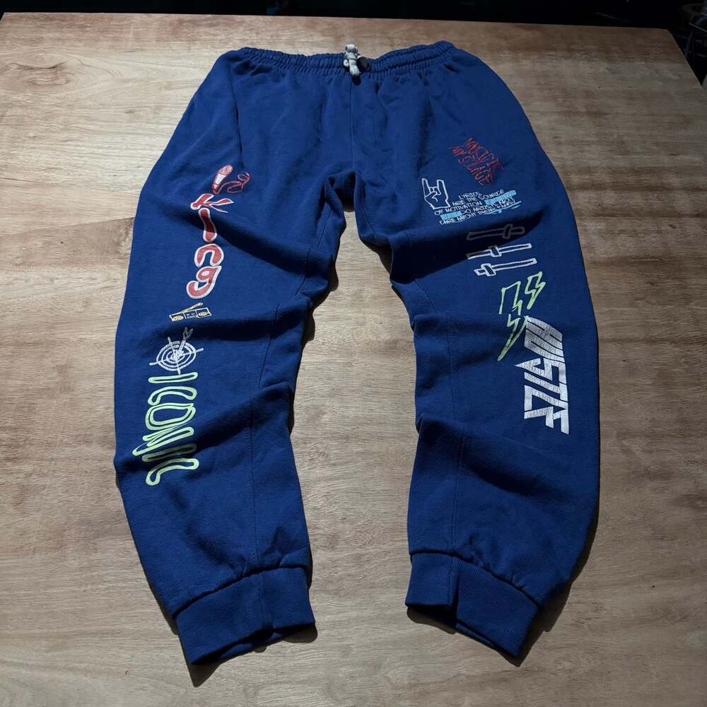 Blackjack Blue Graphic Print Jogger Sweatpants Size L